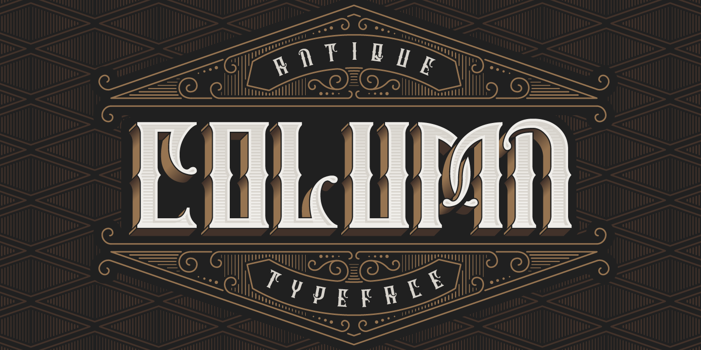 Column Typeface Extrude Font preview